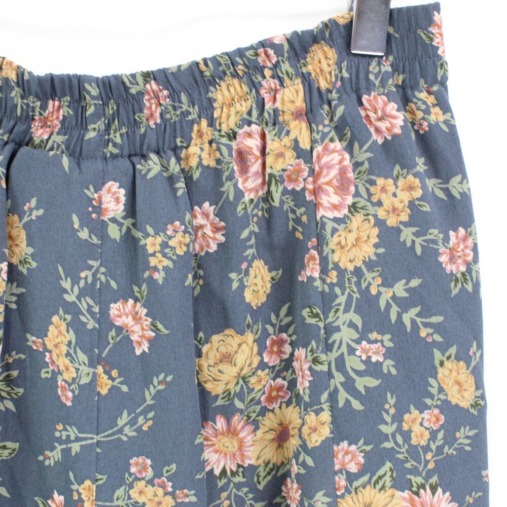 EXPRESS Blue Vintage 1990s Floral Lined Mini Skirt - Picture 8 of 10